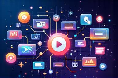 Visual elements representing digital storytelling